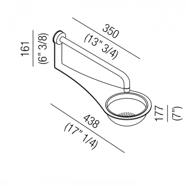 Agape Al dente Душевая головка и излив:35см, цвет: хром/оранжевый