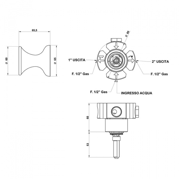 Встраиваемый переключатель Bongio Soffi, цвет: золото