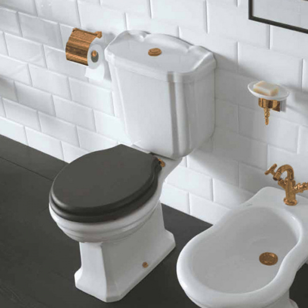 Globo Paestum Унитаз моноблок 67х38см, слив универсальный, с бачком и механизмом цвет золото СИДЕНЬЕ НА ВЫБОР