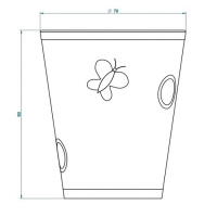 THG CAPUCINE MAUVE DECOR OR Чашка керамическая, настольная, декор золото/лиловый, цвет: белый