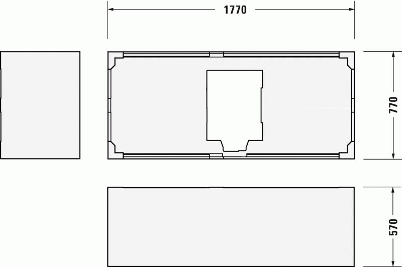 Опора из стиропора для ванны Duravit DuraStyle, 177x77