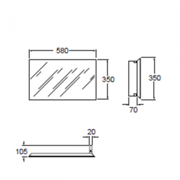 AZZURRA Зеркало 58*35h см