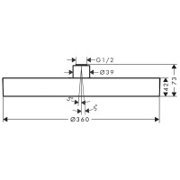 Hansgrohe Rainfinity Верхний душ, d=360мм, 1 jet, потолочный держателем, цвет: белый матовый