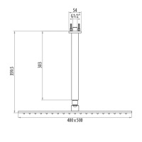 Gattoni PD Верхний душ 400*500мм с потолочным держателем 303мм, цвет: хром