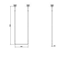 Gessi Goccia Полотенцедержатель потолочный 45см h=160см, подвесной, цвет: хром