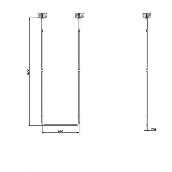 Gessi Goccia Полотенцедержатель потолочный 45см h=160см, подвесной, цвет: хром