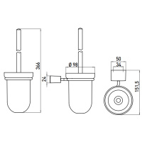 EMCO Logo2 Туалетный ершик, глубокий/steel пластик цвет: белый/хром