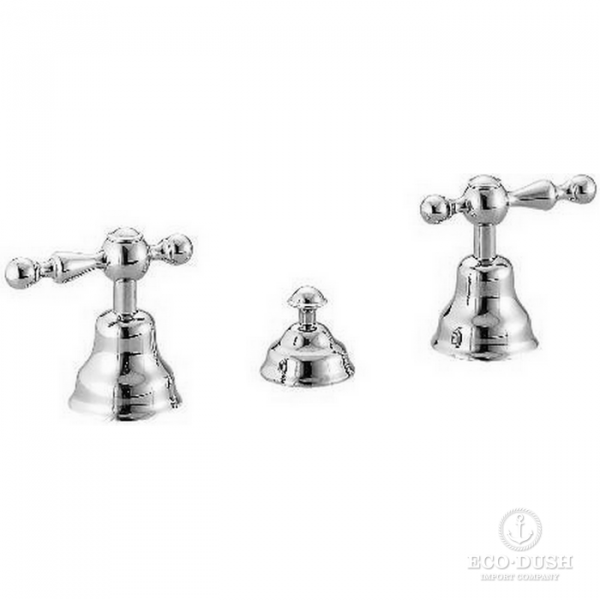 CISAL Arcana America Смеситель для биде на 3 отверстия без излива, с донным клапаном, цвет: хром