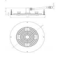 BOSSINI DREAM-OKI Верхний душ Ø 370 мм, с 4 LED RGB, блок питания/управления, Cromoterapia, цвет: хром