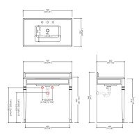 Devon&Devon Premiere Декоративная структура 92х52.5см., с раковиной на 1 отв., цвет: хром/белая керамика