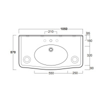 SIMAS Londra Раковина 105х57 см, 1 отв., цвет: белый
