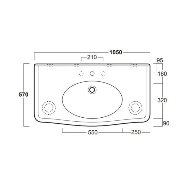 SIMAS Londra Раковина 105х57 см, 1 отв., цвет: белый