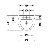 Duravit Darling New Раковина 55x48 см, 3 отв., цвет: белый
