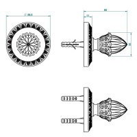 THG Malmaison Metal Крючок одинарный, подвесной, цвет: Soft matt gold