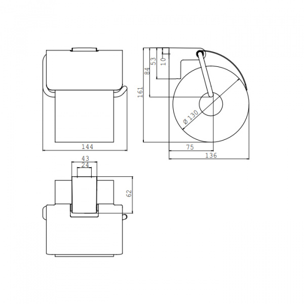 EMCO Mundo Держатель т/б с крышкой, подвесной, цвет: хром