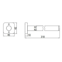 EMCO Trend Держатель полотенец, одинарный, фиксированный, (круглая труба), 31см, подвесной, цвет: хром