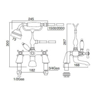 Sbordoni Margherita Смеситель для ванны на 2 отверстия, цвет: хром