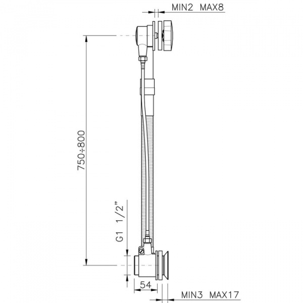 Nicolazzi Scarichi Слив-перелив (автоматический) для ванны, хром