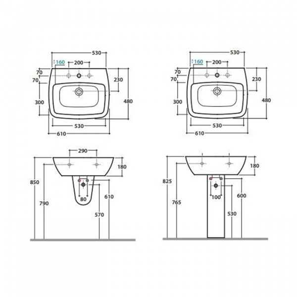 Globo Daily Раковина 61х48 см, 1 отв., цвет: белый