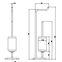 Gessi Goccia Стойка 61.4см., с держателем для туалетной бумаги и ершиком, напольная, цвет: хром/черный