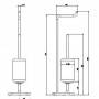 Gessi Goccia Стойка 61.4см., с держателем для туалетной бумаги и ершиком, напольная, цвет: хром/черный