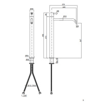 Antonio Lupi Ayati Смеситель для раковины, на 1 отв., излив: 273мм, высота: 45см, цвет: шлифованная сталь