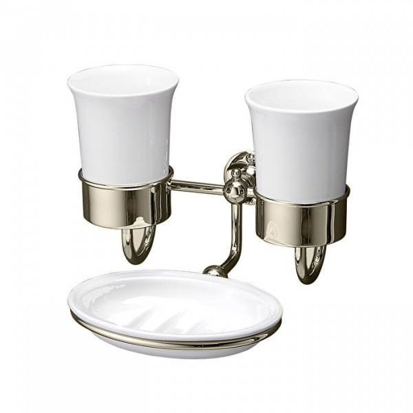 Devon&Devon First Class Мыльница и два стакана, подвесная, цвет: никель блестящий