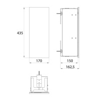 EMCO Asis Pure Модуль для унитаза, встраиваемый, ершик для унитаза, дверь левая, цвет: черный