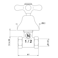 Nicolazzi Nuova Brenta Запорный вентиль 1/2", цвет: хром