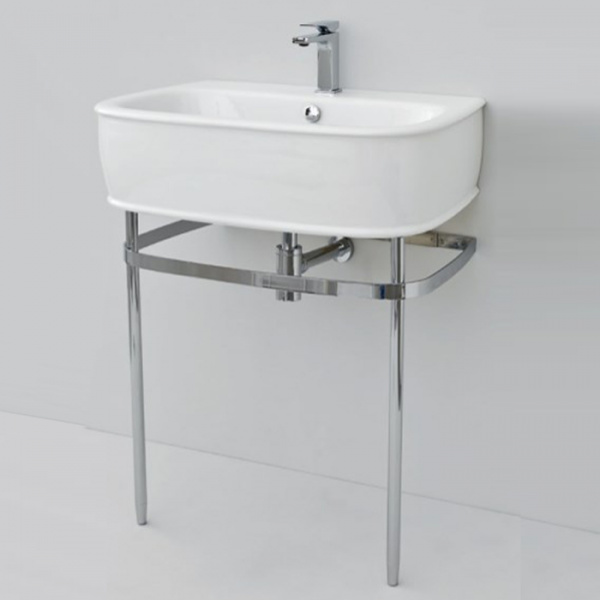 Artceram AZULEY Металлическая консоль c раковиной 72х50см, на 1 отв, цвет: хром