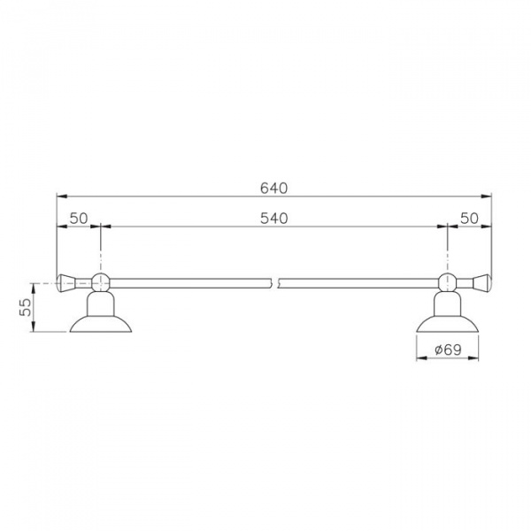 Nicolazzi Cristallo Di Rocca Полотенцедержатель 54 см, подвесной, цвет: хром