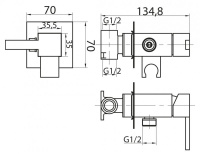 Смеситель для душа Cezares CZR-DA2-01