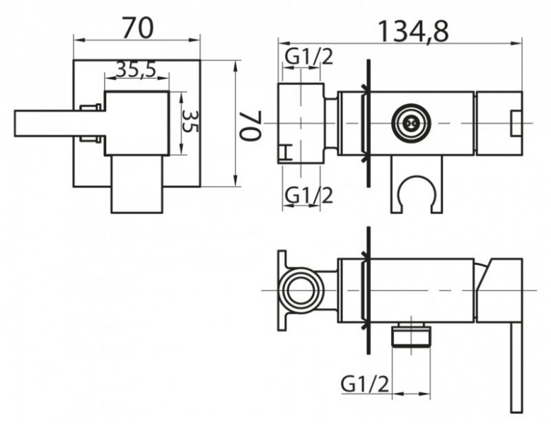 Смеситель для душа Cezares CZR-DA2-01