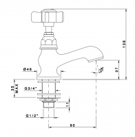 Nicolazzi Dames Anglaises Смеситель для раковины, на 1 отверстие, цвет: хром