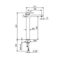 Fantini Myo Смеситель для раковины на 1 отверстие, высокий излив , цвет: хром