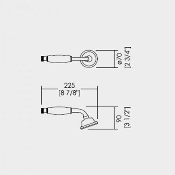 Devon&Devon Morris Лейка душевая , ручка белая, цвет: хром