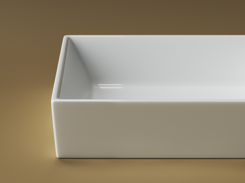 Умывальник чаша накладная прямоугольная Element 590*390*160мм Ceramica Nova белый CN5013