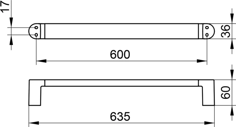 Полотенцедержатель Keuco Elegance new 11601 60 см, хром