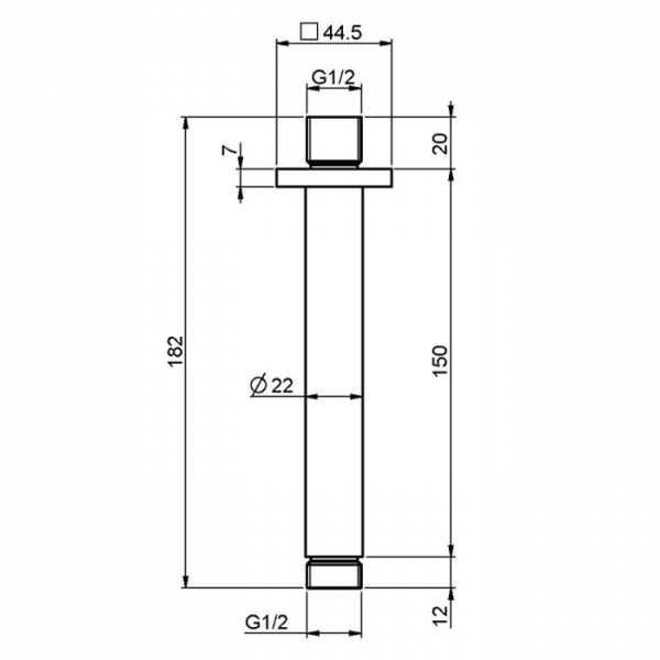 Carlo Frattini Wellness Держатель для душа, потолочный, 15 см., цвет: хром