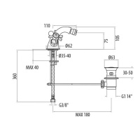 Gattoni London Смеситель для биде на 1 отверстие, с донным клапаном, цвет: золото