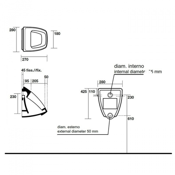 Kerasan Comunita Писсуар подвесной в комплекте с сифоном и крепежом, цвет: белый