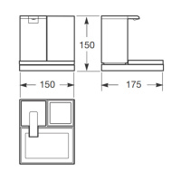 Armani Roca Island Комплект из 3 акс.: диспенсер для мыла, стаканчик, мыльница и контейнер, настольный, цвет: brushed steel