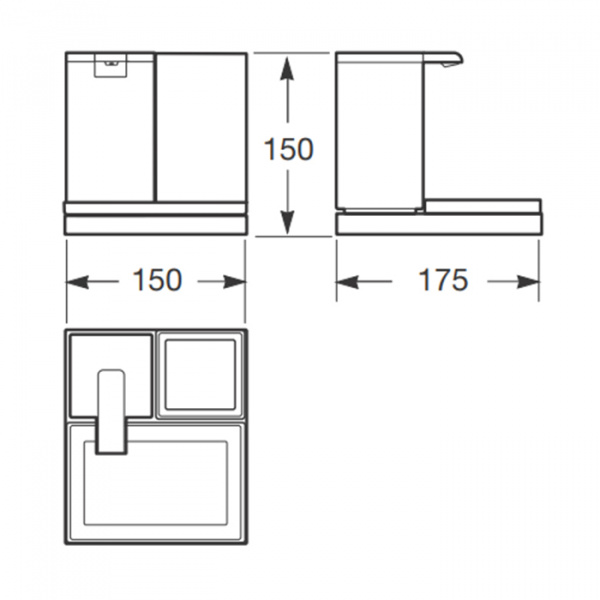 Armani Roca Island Комплект из 3 акс.: диспенсер для мыла, стаканчик, мыльница и контейнер, настольный, цвет: greige