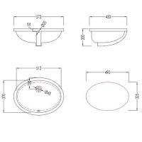 Devon&Devon WHITE 56 Раковина 57.2х43 cм, без отв., встраиваемая под столешницу, цвет: белый