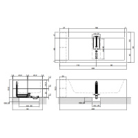 Antonio Lupi Biblio Ванна прямоугольная пристенная, (2стороны) 200х90х53.5см