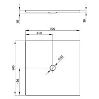 Bette Floor Душевой поддон квадратный 90х90см, с отв-м слива d=9см, с шумоизоляцией, цвет: белый