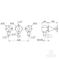Stella 130 Встраиваемый смеситель для ванны/душа 3254TR с переключателем, цвет: хром