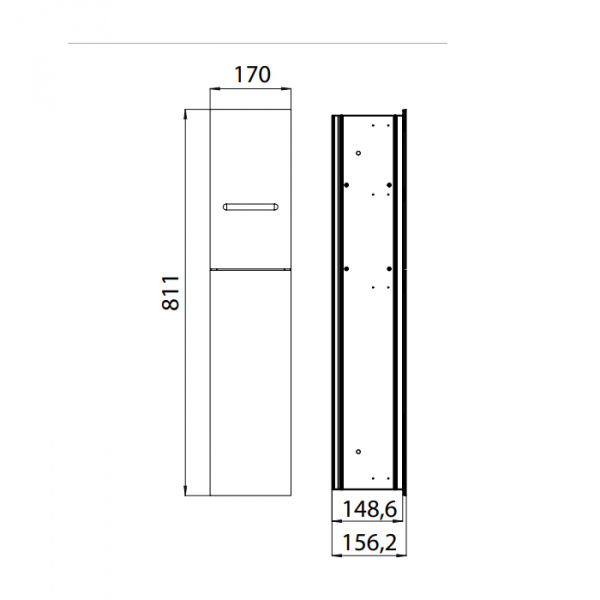 EMCO Asis 2.0 Модуль для унитаза встраиваемый, ершик, держатель т/бумаги, запасного рулона , 2 двери правые, цвет: черный