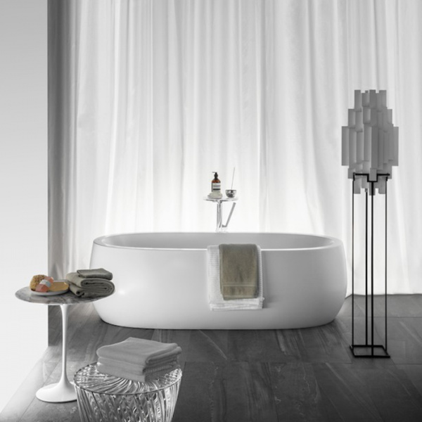 Laufen Alessi One Ванна 183x87x46см, отдельностоящая, овальная, с слив-переливом, сист. подъема, материал: композит