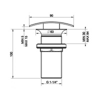 Gessi Донный клапан свободного слива для раковины без перелива, цвет: хром